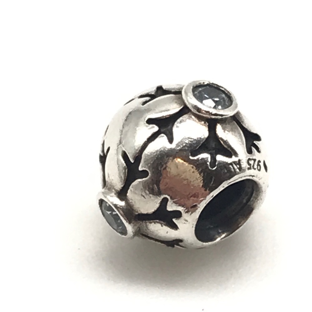 Pandora Retired Blue CZ Snowflake Charm